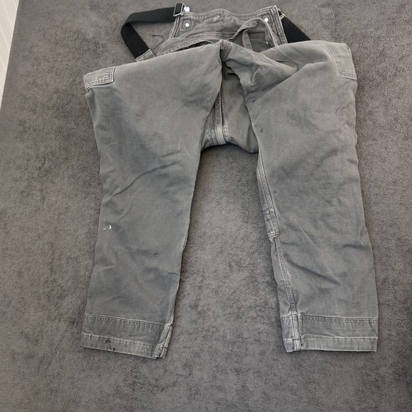 Carhartt Gray Relaxed Fit Work Overalls Reinforced Double Knees 36x32 Workwear - Picture 13 of 13